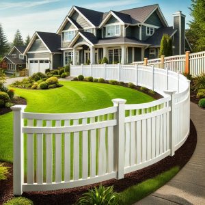 Curved vinyl fence